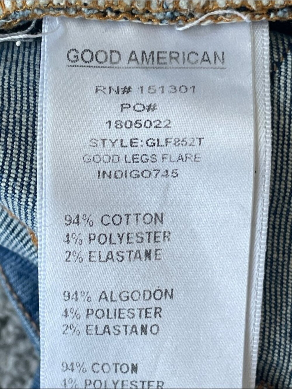EC Good American Good Legs Flare Medium Wash Jeans - Size 16 - Picture 6 of 6